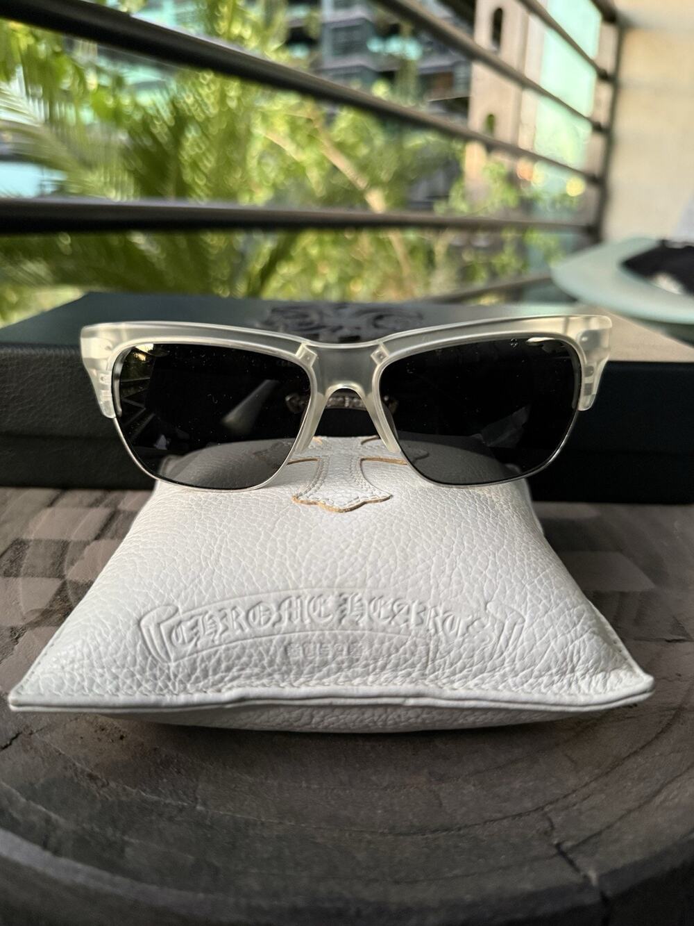Chrome Hearts Klosterf*ck Sunglasses Two Tone Clear Black Rare Discontinued
